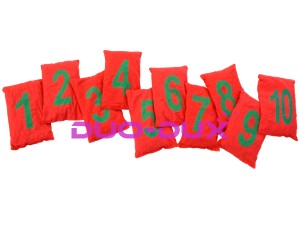 Woreczki z grochem liczby - czerwone 1-10