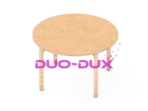 Cichy stół okrągły, beżowy, śr. 100 cm