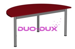 Stolik półokrągły 1200x600 noga metalowa fi 40 BINGO