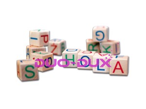 Kolorowe klocki drewniane ABC 12 elem.z polskimi znakami