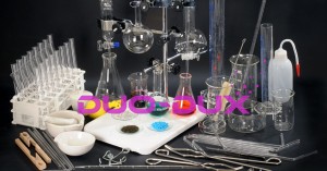 Duży zestaw szkła laboratoryjnego