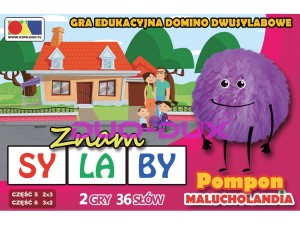 Domino dwusylabowe "Znam sylaby", cz. 5 i 6.Zestaw Pompon