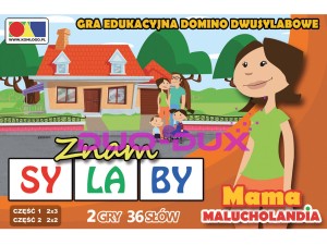 Domino dwusylabowe "Znam sylaby", cz. 1 i 2.Zestaw Mama