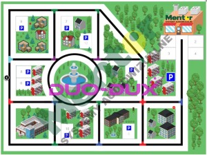 Mata dwustronna Miasto + Kratka Twoje Logo 144 x 200 cm