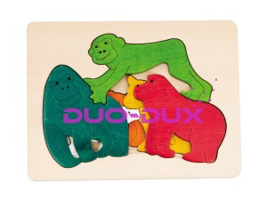 Małpki i tygryski - puzzle trójwarstowe