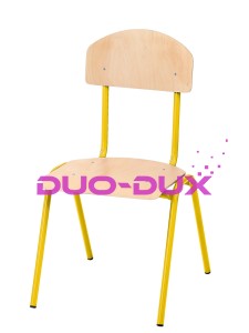 Krzesło NUMI wys. 38 cm, żółte z plastikowymi ślizgaczami