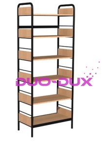 Regał biblioteczny jednostronny typ A boki płyta- zwiększona wytrzymałość półek
