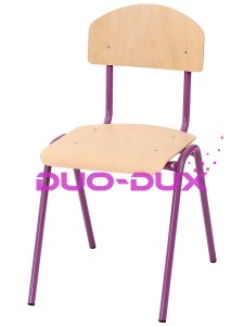 Krzesło NUMI wys. 35 cm, fioletowe z plastikowymi ślizgaczami