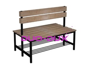 Ławka Premium z oparciem 2-stronna dł. 1000mm z półką na buty