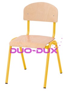 Krzesło NUMI wys. 26 cm, żółte z plastikowymi ślizgaczami