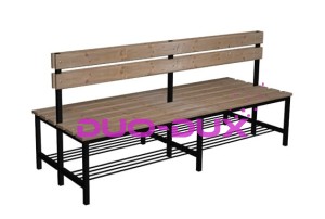 Ławka Premium z oparciem 2-stronna dł. 2000mm z półką na buty
