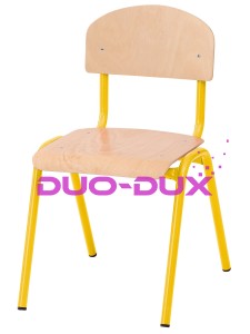 Krzesło NUMI wys. 31 cm, żółte z plastikowymi ślizgaczami