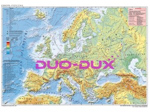 Europa - Mapa fizyczna z elementami ekologii