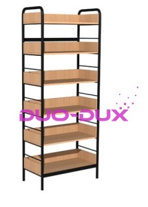Regał biblioteczny jednostronny typ C z zabez. boków oraz tyłu-zwiększona wytrzymałość półek