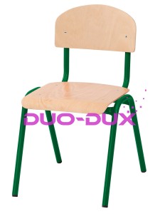 Krzesło NUMI wys. 26 cm, zielone z plastikowymi ślizgaczami