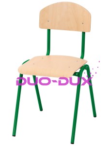Krzesło NUMI wys. 35 cm, zielone z plastikowymi ślizgaczami