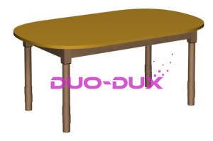 Stolik owalny 1200x700 nogi drewniane DINO