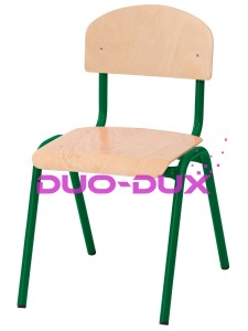 Krzesło NUMI wys. 31 cm, zielone z plastikowymi ślizgaczami