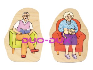 Puzzle wielowarstwowe Babcia i Dziadek
